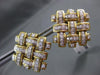 ESTATE LARGE GARAVELLI 1.68CT DIAMOND 18KT TWO TONE GOLD CLIP ON EARRINGS #21846
