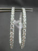 ESTATE LARGE 3.96CT DIAMOND 18K WHITE GOLD 3D CLASSIC DOUBLE SIDED HOOP EARRINGS