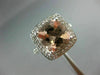 LARGE 3.60CT DIAMOND & AAA CUSHION CUT MORGANITE 14KT WHITE GOLD ENGAGEMENT RING