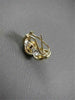 ESTATE LARGE .15CT DIAMOND 14KT YELLOW & WHITE GOLD CLIP EARRINGS 20mm X 11mm