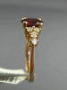 ESTATE 1.75CT DIAMOND & AAA RHODOLITE 14KT ROSE GOLD 3D OVAL ENGAGEMENT RING