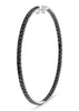 LARGE 5.44CT BLACK DIAMOND 14K WHITE GOLD ROUND INSIDE OUT HOOP HANGING EARRINGS