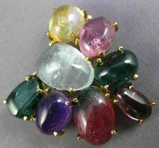 ESTATE EXTRA LARGE 80CT MULTI GEM 14KT YELLOW GOLD BUTTERFLY PIN BROOCH PENDANT
