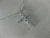 ESTATE .25CT DIAMOND 14KT WHITE GOLD 3D ROUND CLASSIC FLOATING CROSS PENDANT