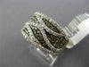 WIDE .82CT WHITE & CHOCOLATE FANCY DIAMOND 14KT YELLOW GOLD MULTI ROW WAVE RING