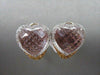 ANTIQUE WIDE 25.22CT HUGE 14KT DIAMOND, CITRINE & PINKISH QUARTZ GOLD EARRINGS!!