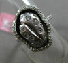 ESTATE LARGE .65CT DIAMOND 18KT WHITE GOLD 3D NUGGET HALO MATTE & SHINY FUN RING