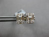 .97CT DIAMOND 18K YELLOW GOLD ROUND & BAGUETTE CLUSTER INVISIBLE SQUARE EARRINGS