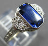 1.84CT OLD MINE DIAMOND & AAA SAPPHIRE 14K 2 TONE GOLD 3D ENGAGEMENT RING #27941