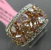ESTATE LARGE GIA 5.11CT MULTI COLOR DIAMOND 18KT TWO TONE GOLD MULTI SHAPE RING