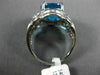 LARGE 3.03CT DIAMOND & AAA OVAL BLUE TOPAZ 14K WHITE GOLD OPEN FILIGREE FUN RING