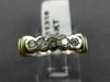ESTATE .4CT DIAMOND 14K TWO TONE GOLD SEMI BEZEL WEDDING ANNIVERSARY RING #21318