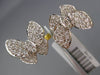 ESTATE LARGE 1.06CT DIAMOND 14KT YELLOW GOLD CLASSIC DOUBLE BUTTERFLY LOVE RING