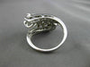 ANTIQUE WIDE .60CT OLD MINE DIAMOND 14K WHITE GOLD FILIGREE LEAF FUN RING #21792