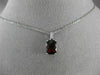 ESTATE 1.11CT DIAMOND & AAA GARNET 14KT WHITE GOLD 3D CUSHION FLOATING PENDANT