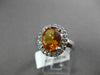 ESTATE LARGE 2.48CT DIAMOND & AAA EXTRA FACET CITRINE 14KT WHITE GOLD HALO RING