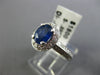 ESTATE 1.33CT DIAMOND & AAA SAPPHIRE 14KT WHITE GOLD OVAL ENGAGEMENT RING #11711