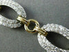 ESTATE WIDE & LONG 3CT DIAMOND 14K WHITE & YELLOW GOLD OVAL LINK TENNIS BRACELET