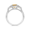 WIDE 2.76CT DIAMOND & AAA ORANGE SAPPHIRE 14KT WHITE GOLD OVAL ENGAGEMENT RING