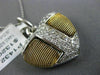 ESTATE LARGE .62CT DIAMOND 14KT WHITE & YELLOW GOLD HEART CROSS FLOATING PENDANT