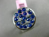 ESTATE WIDE 2.10CT DIAMOND & AAA SAPPHIRE 14K WHITE GOLD 3D CIRCULAR ETOILE RING