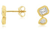 .50CT DIAMOND 14K YELLOW GOLD 3D EMERALD CUT & PEAR SHAPE FILIGREE STUD EARRINGS