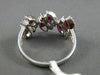 ESTATE WIDE 1CT DIAMOND & ROUND RUBY 14KT WHITE GOLD MULTI LEAF ETOILE LOVE RING
