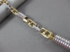 ESTATE WIDE & LARGE 14KT WHITE & YELLOW GOLD 3D FANCY LINK MEN'S BRACELET #22852