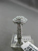 ESTATE WIDE .62CT DIAMOND 14KT WHITE GOLD 3D CLUSTER DOUBLE HALO FRIENDSHIP RING