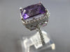 LARGE 5.75CT DIAMOND & AAA AMETHYST 14KT WHITE GOLD 3D CUSHION & ROUND HALO RING