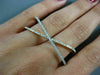 ESTATE .61CT DIAMOND 14KT WHITE & ROSE GOLD 3D DOUBLE FINGER CRISS CROSS X RING