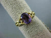 ESTATE 1.32CT DIAMOND & AAA OVAL AMETHYST 14K YELLOW GOLD 3D TRIANGULAR FUN RING