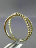 ESTATE .10CT DIAMOND 14KT WHITE & YELLOW GOLD X LOVE MILGRAIN BEAD RING F/G VSSI
