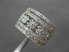 ESTATE WIDE 1.36CT DIAMOND 14KT WHITE GOLD MULTI ROW FLORAL OPEN FUN RING #16803