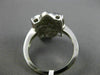 ESTATE WIDE .30CT ROUND DIAMOND 14K WHITE GOLD 3D PAVE ETOILE SQUARE FLOWER RING