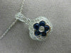 ESTATE 1.05CT DIAMOND & AAA SAPPHIRE 14KT WHITE GOLD 3D FLOWER FILIGREE PENDANT