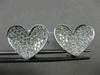 ESTATE LARGE 2.0CT DIAMOND 18KT WHITE GOLD 3D PAVE LOVE HEART CLIP ON EARRINGS