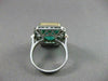 ANTIQUE EXTRA LARGE 10.40CT DIAMOND & AAA COLOMBIAN EMERALD 18KT W&Y GOLD RING