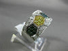 ESTATE WIDE 1.36CT MULTI COLOR DIAMOND 14KT WHITE GOLD HEXAGON ANNIVERSARY RING