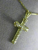 ANTIQUE .30CT DIAMOND 14KT YELLOW GOLD 3D CLASSIC CROSS FLOATING PENDANT #2891