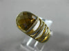 ESTATE WIDE 5.61CT DIAMOND & AAA SMOKEY TOPAZ 14KT WHITE GOLD 3D ZEBRA RING