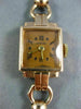 ANTIQUE WIDE LUSSERNA 14KT ROSE GOLD CLASSIC SQUARE SWISS LADIES WATCH #501