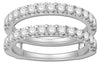 ESTATE 1.00CT DIAMOND 14K WHITE GOLD SHARE PRONG SEMI ETERNITY ROUND INSERT RING