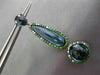 ESTATE LARGE 26.85CT DIAMOND TSAVORITE & TOPAZ 14KT ROSE & BLACK GOLD EARRINGS