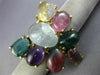 ESTATE EXTRA LARGE 80CT MULTI GEM 14KT YELLOW GOLD BUTTERFLY PIN BROOCH PENDANT