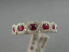 ESTATE .73CT DIAMOND & AAA RUBY 18KT WHITE GOLD ETOILE HEXAGON ANNIVERSARY RING
