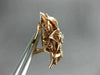 ESTATE LARGE 1.47CT DIAMOND 18K ROSE GOLD 3D FLOWER HANDCRAFTED CLIP ON EARRINGS