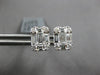 .97CT DIAMOND 18KT WHITE GOLD 3D ROUND & BAGUETTE INVISIBLE SQUARE STUD EARRINGS