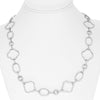 ESTATE LARGE 9.69CT DIAMOND 18KT WHITE GOLD OVAL 4 LEAF CLOVER ETERNITY NECKLACE