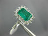 LARGE 2.75CT DIAMOND & AAA EMERALD 14K WHITE GOLD 3D SQUARE HALO ENGAGEMENT RING